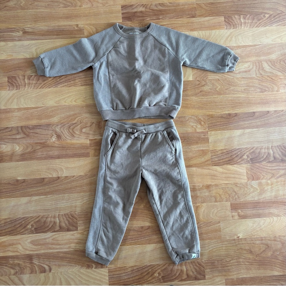 Kids Tan Sweatshirt and Jogger Set